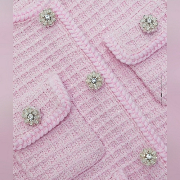 Self-Portrait pink skirt cardigan knit set brand new - Picture 4 of 11